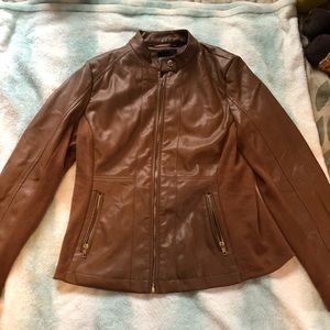 Brown leather jacket